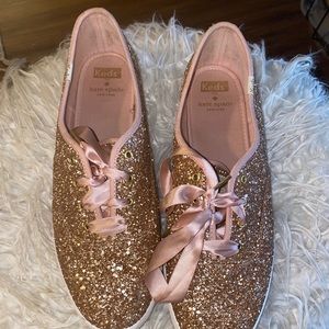 Ked’s by Kate Spade rose gold glitter shoes!